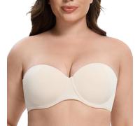 MELENECA - Sujetador sin Tirantes Tallas Grandes Push Up de Silicona para Mujer Dolar de Arena 110B