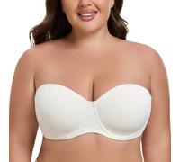 MELENECA - Sujetador sin Tirantes Tallas Grandes Push Up de Silicona para Mujer Marfil 115B