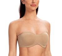 MELENECA Sujetador Talla Grande Sin Tirantes Minimizer sin Relleno con Aros Tirantes Transparente para Mujer Brezo Beige 105F