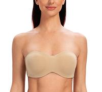 MELENECA Sujetador Talla Grande Sin Tirantes Minimizer sin Relleno con Aros Tirantes Transparente para Mujer Brezo Almendra 95F