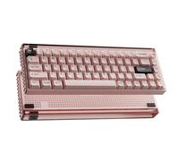 MelGeek Teclado magnético para juegos, interruptores magnéticos intercambiables en caliente con cable, teclado para juegos de disparo rápido, grifo a presión (MADE68 Pro-rosa)