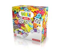 Meli Juego de bloques de construcción Maxi Constructor - 220 Piezas Ruedas Ejes Hexágonos para niños a partir de 1 año fomenta la creatividad, motricidad fina, duradero, libre de BPA, certificado CE