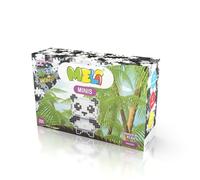 Meli Minis Panda 250 | 250 minibloques de construcción en Blanco, Negro, Gris y Rosa | Juego Creativo para niños a Partir de 3 años | construcción 2D y 3D pequeños constructores