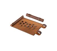 Melia Games RPG - Alfombrilla para Dados, Hecha a Mano, de Piel auténtica, con Compartimento para Dados, para Todos los Juegos de fantasía como DND, DSA, Cthulhu (Tobacco + Bronze & Iron Set)