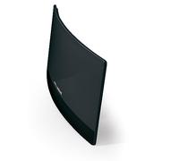 Meliconi Antena de TV amplificada interior AT55, antena de TV interior para señal digital terrestre, diseño ultrafino, compatible con DVBT y DVBT2 HEVC, alimentación de pared y USB, negra