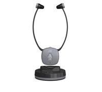 Meliconi Auriculares de TV Easy Audio inalámbricos Digital, Modelo esteto con Entrada óptica, micrófono Ambiente, Volumen Ajustable, Base de Carga, Alcance de 20 m, Audio equilibrado para TV