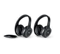 Meliconi Auriculares Easy Digital Bundle, 2 auriculares de TV estéreo inalámbricos, 100% digitales, con entrada de audio analógica/digital y base de transmisor dimensional negro