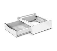 Meliconi Base Torre Extra L60, Kit de Soporte Universal para Secadora, Soporte para Secadora Premontado con Cajón de 28 L, Correa de Seguridad Incluida, Capacidad de Carga 250 Kg, Blanco