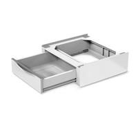 Meliconi Base Torre Extra L60, Kit de Soporte Universal para Secadora, Soporte para Secadora Premontado con Cajón de 28 L, Correa de Seguridad Incluida, Capacidad de Carga 250 Kg, Blanco