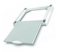 Meliconi Base Torre Pro L60, Kit de superposición universal para lavadora y secadora con bandeja extraíble y correa de seguridad incluida. Blanco. Made in Italy.