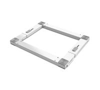 Meliconi Base Wash Pro, Base Metálica Universal para Lavadora con Ruedas, Antivibración, Tamaño Ajustable, Frenos Laterales Extraíbles, Profundidad de 38 a 60 cm, Carga 250 Kg, Blanco