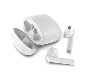 Meliconi Mysound Dart Pods, Auriculares True Wireless Bluetooth 5.3 Blancos con LED, Micrófono, Sensor Táctil, Easy Wear, 5h Autonomía, Estuche de Carga 3X, Easy Auto-Pairing, Óptima Calidad de Audio