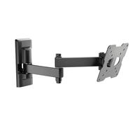 Meliconi Space System FULLMOTION 100, Soporte TV Pared Brazo Doble Rotación | TV 14”-25”, VESA 50-75-100, Capacidad 17kg, Fischer Tacos, Made in Italy, Negro