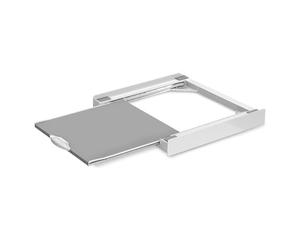 Meliconi Torre Evo L60, Kit de Soporte Secadora sobre Lavadora, Soporte Lavadora Secadora Universal Premontado con Estante de Madera Extraíble, Cinta de Seguridad Incluida, Capacidad 250 Kg, Blanco