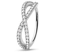 Melighting Anillo de nariz doble de acero inoxidable 316L con bisagras, 18G/20G, pendiente de hélice, tragus, caracola, 6/8/10/12 mm, 20G 8MM, Acero inoxidable