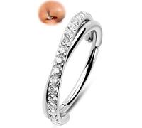 Melighting Helix Earring Double Row 16 G/18 G/20 G, Piercing para nariz, cartílago, acero inoxidable, Conch Piercings, 6 mm/8 mm/10 mm, Pendiente Helix, CZ Tragus Daith Rook Piercings Jewelry, 7MM