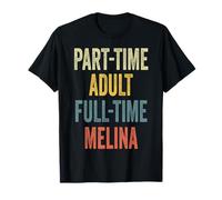 Melina Personalized Retro Girls Part-Time Melina Name Camiseta