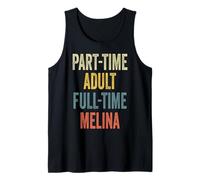 Melina Personalized Retro Girls Part-Time Melina Name Camiseta sin Mangas