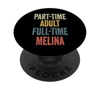 Melina Personalized Retro Girls Part-Time Melina Name PopSockets PopGrip Adhesivo