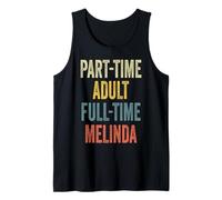 Melinda Personalized Retro Girls Part-Time Melinda Name Camiseta sin Mangas