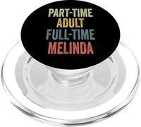 Melinda Personalized Retro Girls Part-Time Melinda Name PopSockets PopGrip para MagSafe