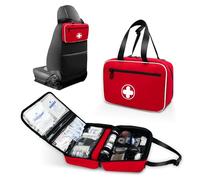 MELINON Bolsa de primeros auxilios portátil, kit de trauma de emergencia vacío con tiras reflectantes, organizador médico multicompartimento para viajes, camping, coche, al aire libre y hogar, solo