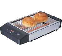 Melissa 16140136 Flachtoster,Flach-Toaster, Tischröster,Tisch Röster, Edelstahl Design,Brötchen,Baquette,Fluetes,600 Watt Power Leistungsung,Rücklauf Timer,Krümelschublade, schwarz edelstahl Farben,