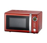 Melissa 16330109 Classico Microondas - Horno microondas - Diseño retro - Carcasa metálica - Cámara de cocción de 20 litros - Potencia de700 vatios - Temporizador - 5 niveles de potencia - rojo