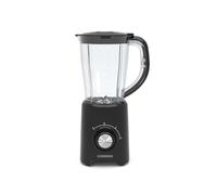Melissa Batidora de 800 W, jarra de plástico de 1,5 litros, 2 velocidades con función pulso, 4 cuchillas de acero inoxidable, negro, batidora para sopas y batidos