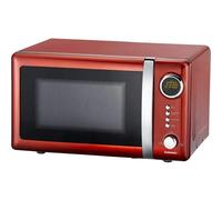 Melissa 16330109 Classico Microondas - Horno microondas - Diseño retro - Carcasa metálica - Cámara de cocción de 20 litros - Potencia de700 vatios - Temporizador - 5 niveles de potencia - rojo