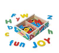 Melissa & Doug Imanes de madera con 20 letras del alfabeto, Juego magnético con letras, Juguete de desarollo, Juego creativo de madera, Regalo para niños y niñas de 3 4 5 6 7 años