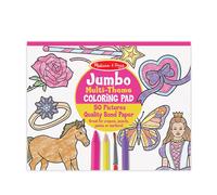 Melissa & Doug - Bloc de colorear jumbo para ni os de 50 p ginas - Caballos, corazones, flores y m s - Certificado FSC