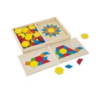 Melissa & Doug Bloques Y Tableros Con Diseños , Juguetes De Desarollo, Resolución De Problemas, Juguetes De Madera Para Los Niños, 3+, Regalo Para Niño O Niña
