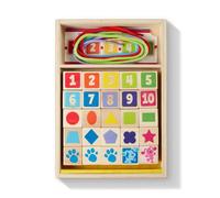 Melissa & Doug Blue’s Clues & You! Cuentas de madera para atar 25 cuentas, 4 cordones, Juegos de madera, Cuerda y cuentas, Juguetes de desarrollo, Juguete Montessori, 3+, Regalo para niño o niña