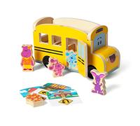 Melissa & Doug Blue's Clues & You! Bus Escolar de Tracción, de Madera (9 Piezas)