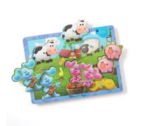 Melissa & Doug Blue's Clues & You! Rompecabezas de Sonidos, de Madera - La Granja Musical (6 Piezas)