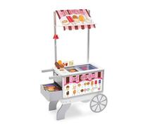 Melissa & Doug Carro de bocadillos y Dulces de Madera, Comida de Madera, Juego de imitación, Gran Set de Juego con Accesorios de Calidad óptima, Tienda o Restaurante para Jugar, Regalo para niños 3+