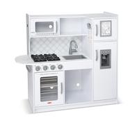 Melissa & Doug - Cocina de Chef de Juguete de Madera para Juegos de imitación, con dispensador de Cubitos de «Hielo» - Blanco Nube - Certificados FSC