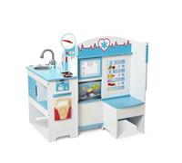 Melissa & Doug Consultorio médico juega a ser el doctor o el paciente, Juego imaginativo, Juguete creativo Montessori de madera con accesorios, Regalo para niños y niñas de 3 4 5 6 7 años
