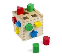 Melissa & Doug - Cubo de Madera para Clasificar Formas, Juego Educativo Infantil con 12 Piezas de Madera de Colores - 6073159 - Juguetes Niños 2 años + - Regalo Niño 2 años + - Montessori