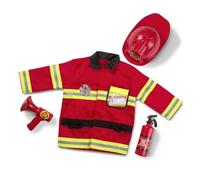 Melissa & Doug Disfraz bombero para niños y niñas, Traje de fiesta con accesorios, Juego de imitación, Disfraz de halloween o carnaval, Juego creativo, Para niños y niñas de 3-6 años