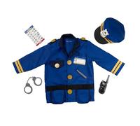 Melissa & Doug Disfraz policía para niños y niñas, Traje de fiesta con accesorios, Juego de imitación, Disfraz de halloween o carnaval, Juego creativo, 3+ Años