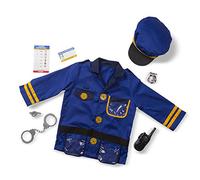 Melissa & Doug Disfraz policía para niños y niñas, Traje de fiesta con accesorios, Juego de imitación, Disfraz de halloween o carnaval, Juego creativo, Para niños y niñas de 3-6 años