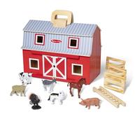 Melissa & Doug Establo De Madera Plegable Y Portátil, Juguete de Madera, Juguetes de simulación, Montessori, Juego Creativo, Regalo para niños y niñas de 3 4 5 6 años