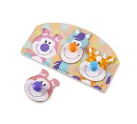 Melissa & Doug First Play-Puzzle con Asas de Madera-Animales de Granja, Multicolor, pequeño (13440)