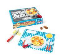 Melissa & Doug Flip and Serve Pancake Set (19 pcs) - Wooden Breakfast Play Food