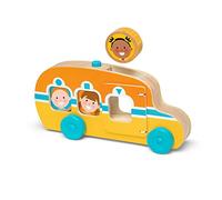 Melissa & Doug GO Tots Autobús de madera, Juguete para rodar y arrastrar, Incluye 3 discos de madera con personajes adorables, Juguete para bebés y niños pequeños, Regalo para bebés de 6 9 12 18 meses