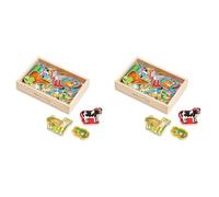 Melissa & Doug Imanes de Madera con 20 Animales, Juguete magnético de desarollo, Juego Creativo, Regalo para niños de 3 4 5 6 7 años (Paquete de 2)