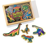 Melissa & Doug Imanes de madera con 20 dinosaurios, Juego magnético con dinosaurios, Juguete de desarollo, Juego creativo de madera, Regalo para niños y niñas de 3 4 5 6 7 años