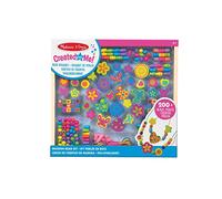 Melissa & Doug Juego de cuentas de madera para hacer collares, Cuentas para hacer joyas, pulseras de amistad, Juego creativo, Regalo para niñas y niños de 4, 5, 6 años